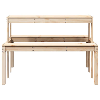 vidaXL Picknicktisch 110x134x75 cm Massivholz Kiefer