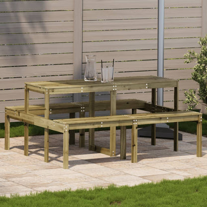 vidaXL Picknicktisch 160x134x75 cm Imprägniertes Kiefernholz