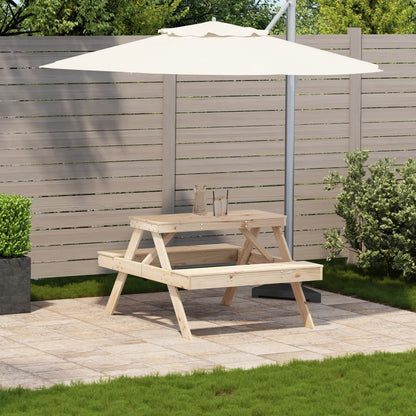 vidaXL Picknicktisch 105x134x75 cm Massivholz Kiefer