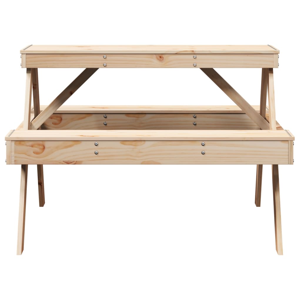 vidaXL Picknicktisch 105x134x75 cm Massivholz Kiefer