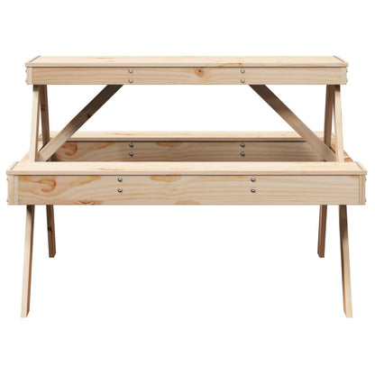 vidaXL Picknicktisch 105x134x75 cm Massivholz Kiefer