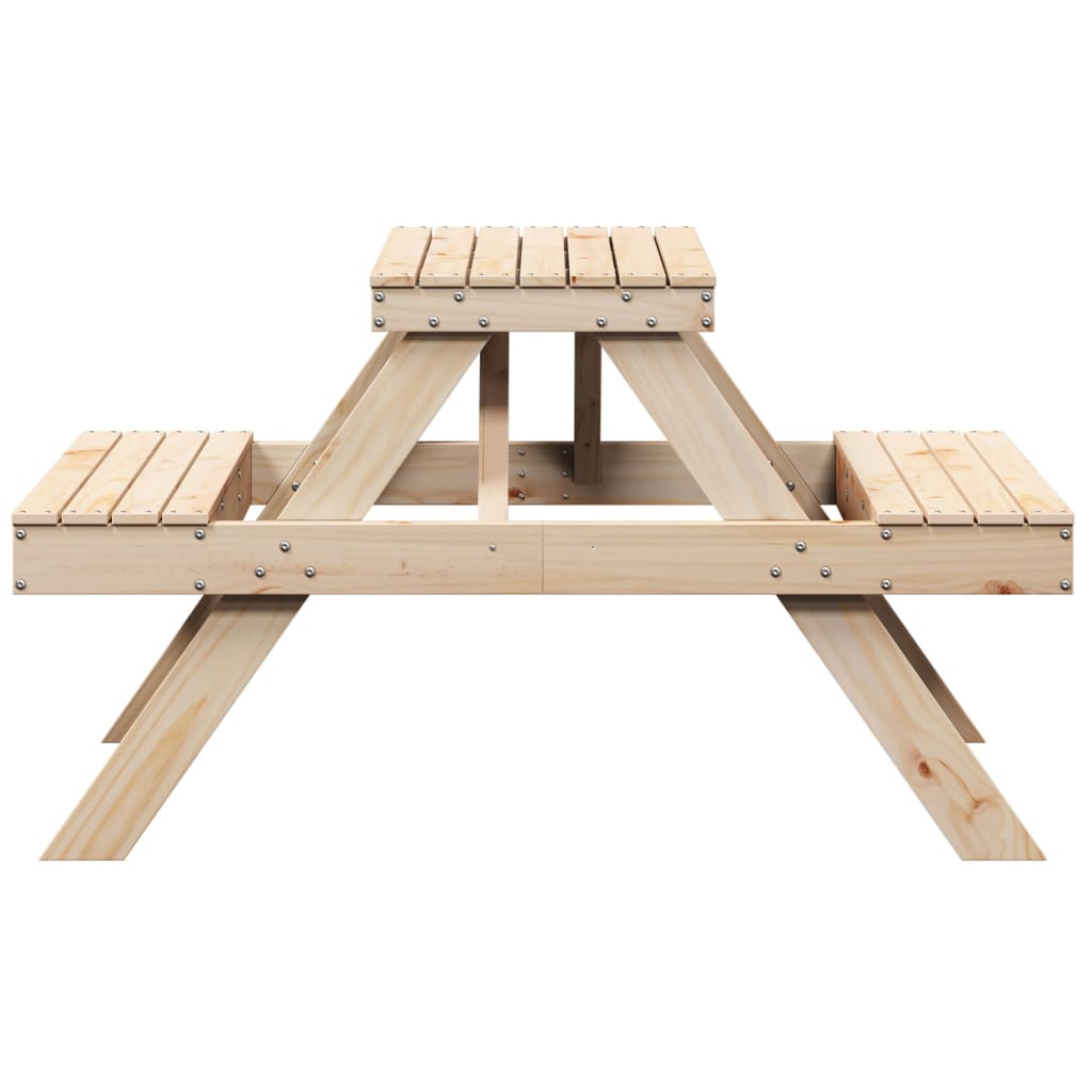 vidaXL Picknicktisch 105x134x75 cm Massivholz Kiefer