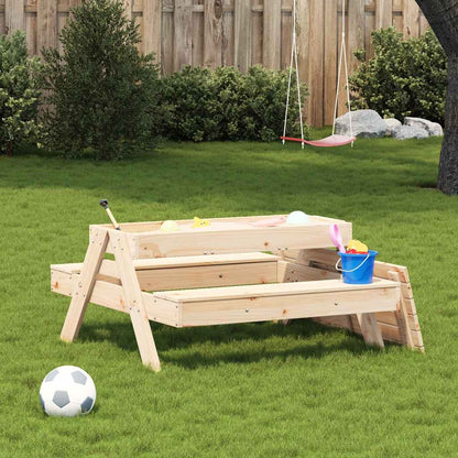 vidaXL Table de pique-nique avec bac à sable pour enfants en pin massif