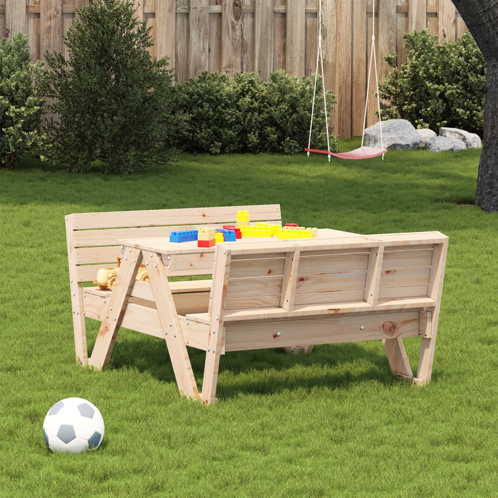 vidaXL Picknicktisch für Kinder 88x122x58 cm Massivholz Kiefer