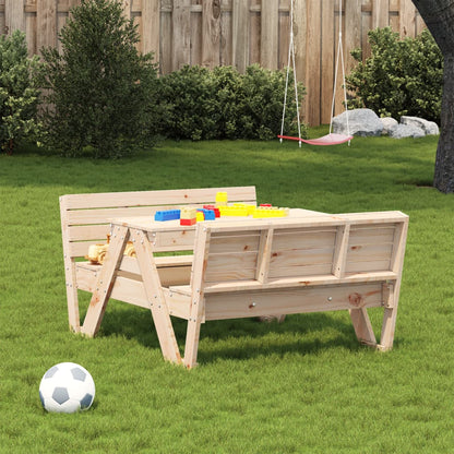 vidaXL Picknicktisch für Kinder 88x122x58 cm Massivholz Kiefer