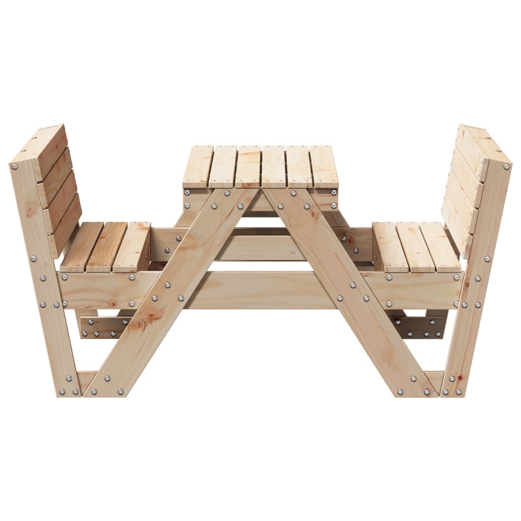 vidaXL Picknicktisch für Kinder 88x122x58 cm Massivholz Kiefer