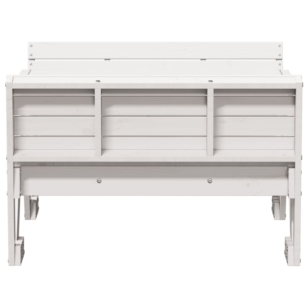 vidaXL Picknicktisch für Kinder Weiß 88x122x58 cm Massivholz Kiefer
