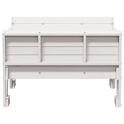 vidaXL Picknicktisch für Kinder Weiß 88x122x58 cm Massivholz Kiefer