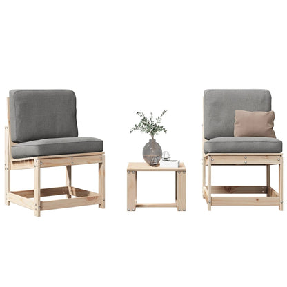 vidaXL Salon de jardin 3 pcs en bois de pin massif