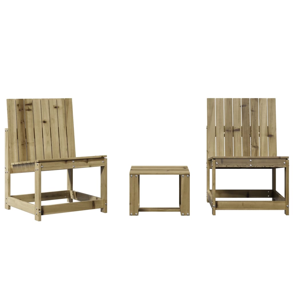 vidaXL Salon de jardin 3 pièces en pin imprégné