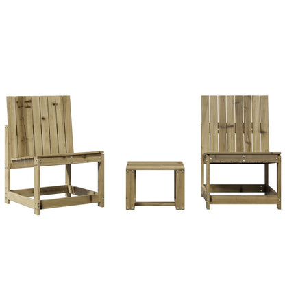 vidaXL Salon de jardin 3 pièces en pin imprégné