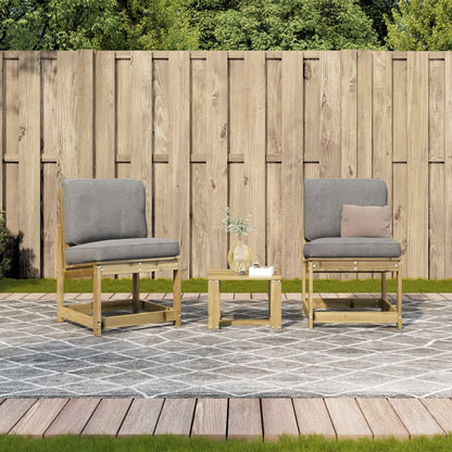 vidaXL Salon de jardin 3 pièces en pin imprégné