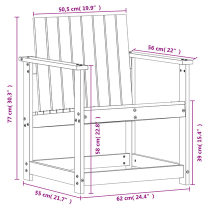 vidaXL Gartenstuhl Weiß 62x56x77 cm Massivholz Kiefer