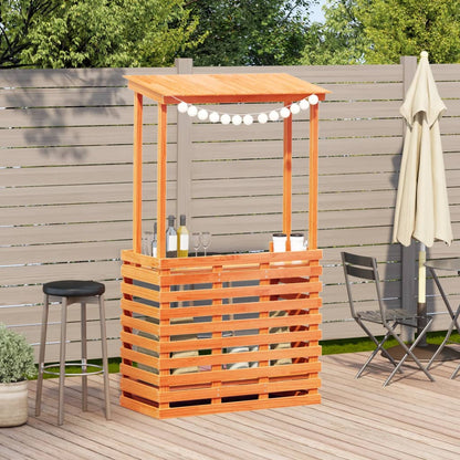 vidaXL Bar de jardin avec toit Bois de pin massif Marron 112,5x57x195,5 cm