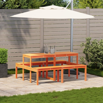 vidaXL Picknicktisch Wachsbraun 160x134x75 cm Massivholz Kiefer