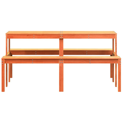 vidaXL Picknicktisch Wachsbraun 160x134x75 cm Massivholz Kiefer