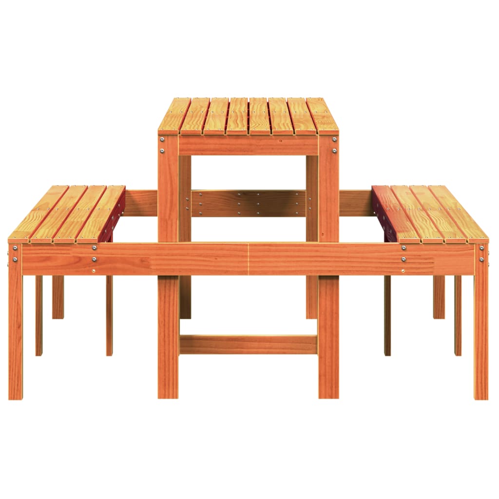 vidaXL Picknicktisch Wachsbraun 160x134x75 cm Massivholz Kiefer