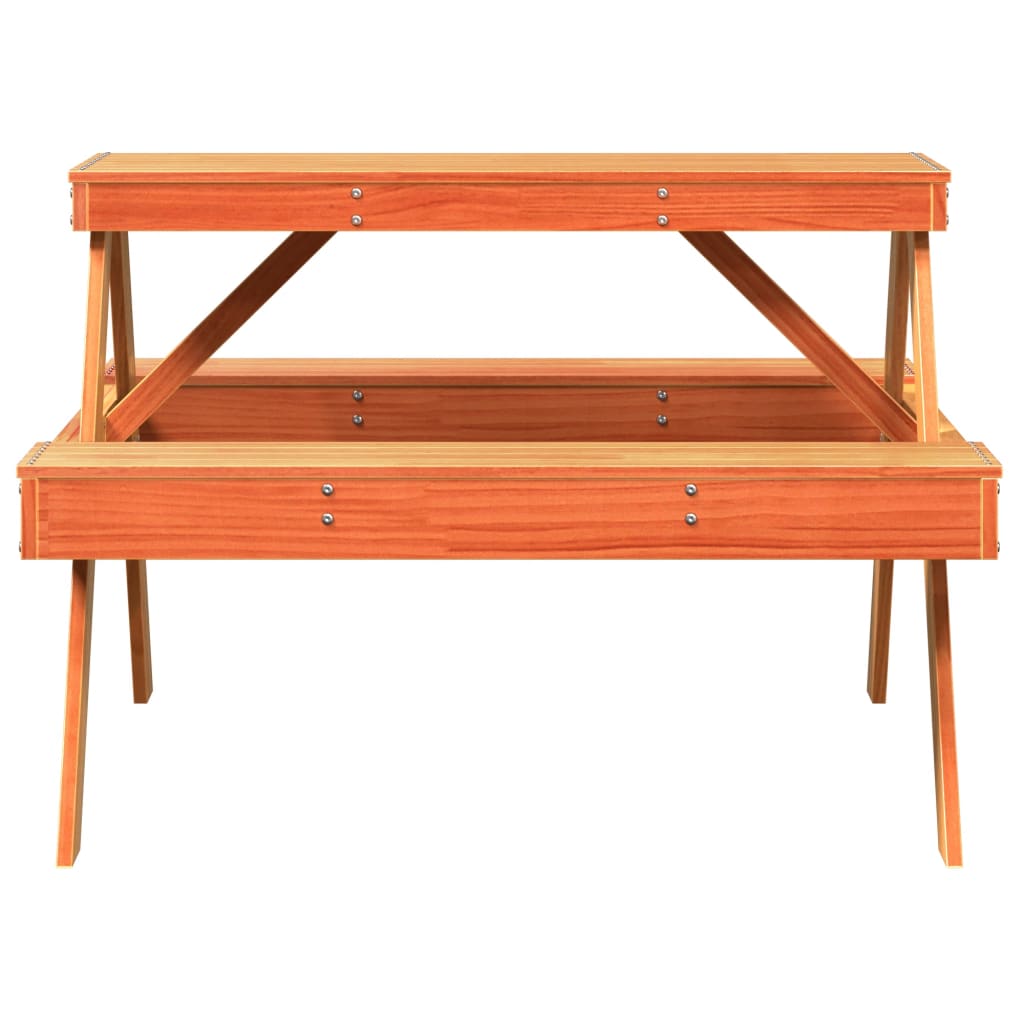 vidaXL Picknicktisch Wachsbraun 105x134x75 cm Massivholz Kiefer