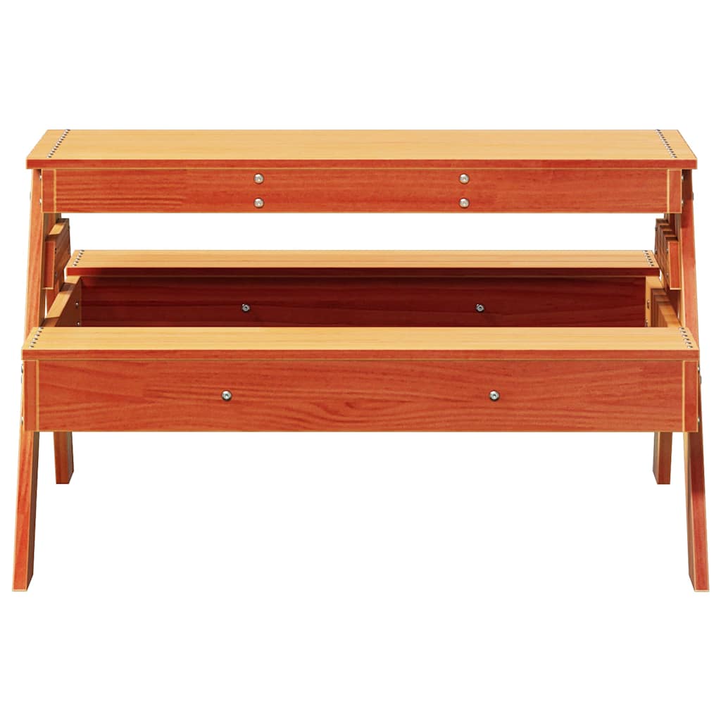 vidaXL Table de pique-nique pour enfants marron ciré 88x97x52 cm Bois massif