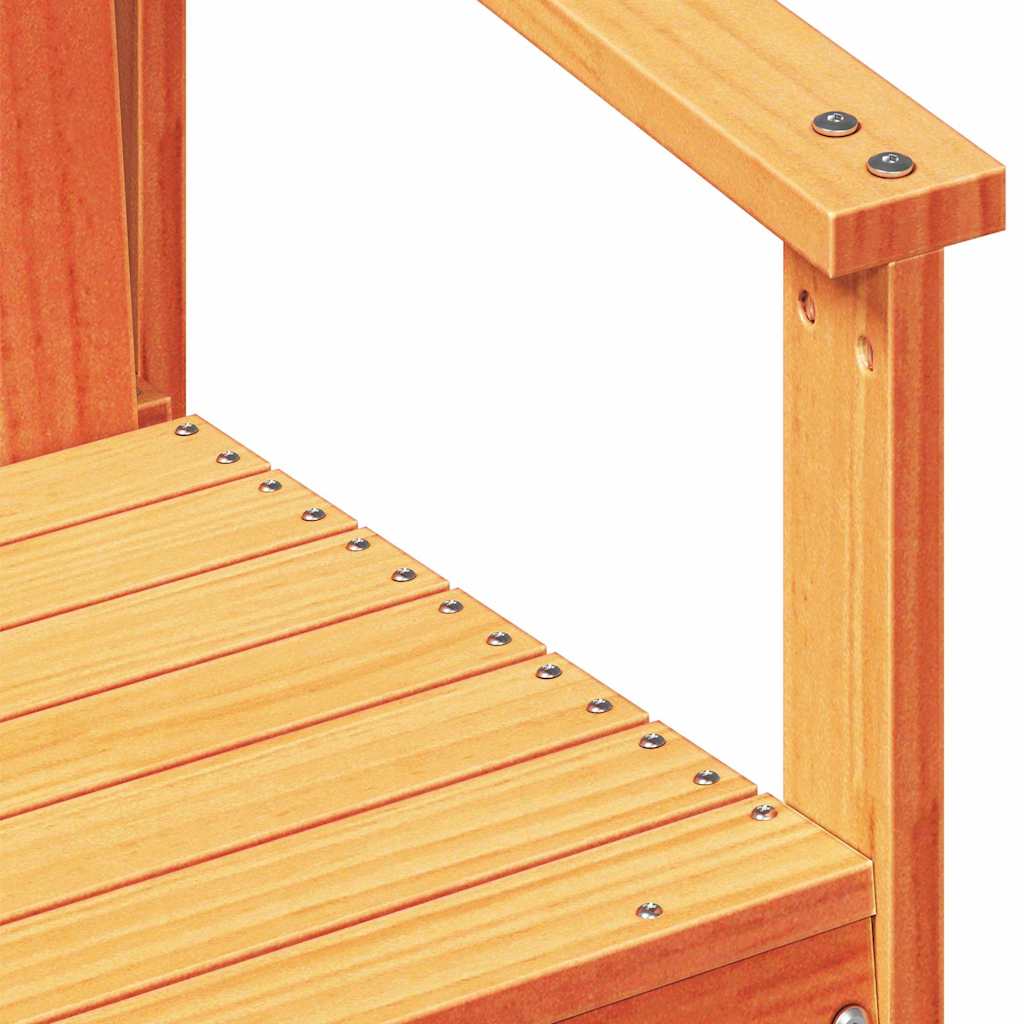 vidaXL 3-tlg. Garten-Lounge-Set Wachsbraun Massivholz Kiefer