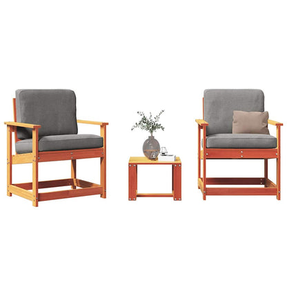 vidaXL 3-tlg. Garten-Lounge-Set Wachsbraun Massivholz Kiefer