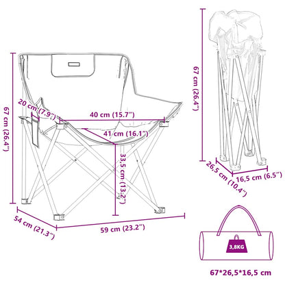 vidaXL Campingstühle 2 Stk. mit Tasche Klappbar Blau