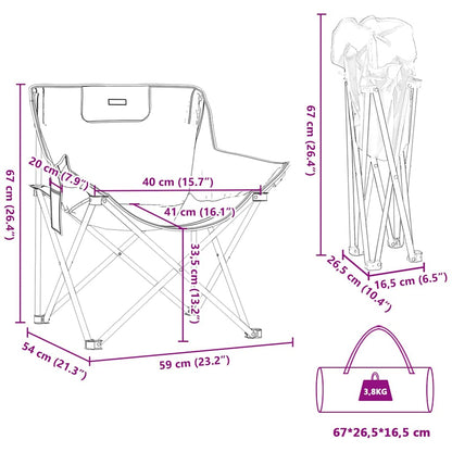 vidaXL Campingstühle 2 Stk. mit Tasche Klappbar Grün
