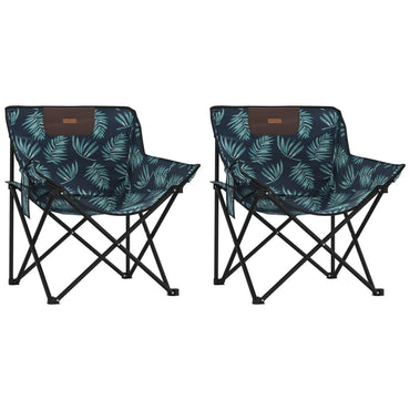 vidaXL Campingstühle 2 Stk. mit Tasche Klappbar Blattmuster