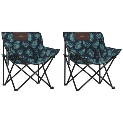 vidaXL Campingstühle 2 Stk. mit Tasche Klappbar Blattmuster