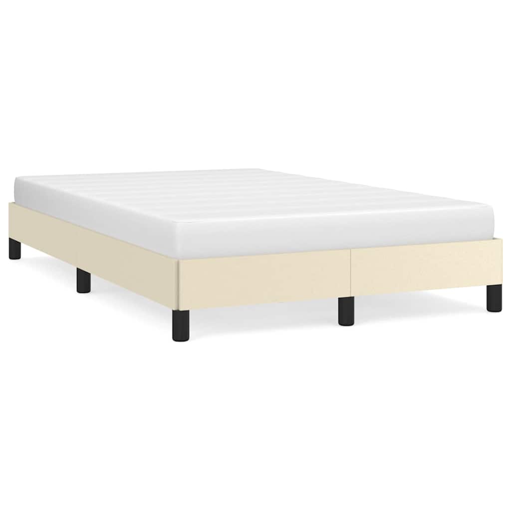vidaXL Bettgestell ohne Matratze Creme 120x190 cm Kunstleder