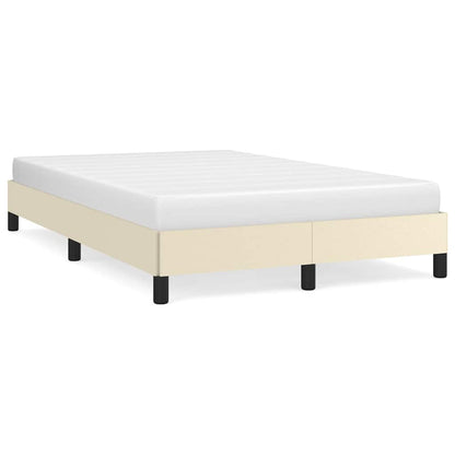 vidaXL Bettgestell ohne Matratze Creme 120x190 cm Kunstleder