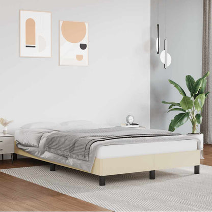 vidaXL Bettgestell ohne Matratze Creme 120x190 cm Kunstleder
