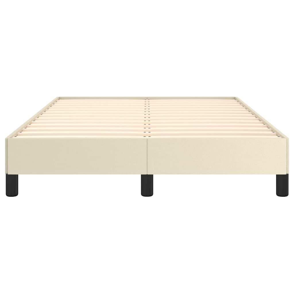 vidaXL Bettgestell ohne Matratze Creme 120x190 cm Kunstleder