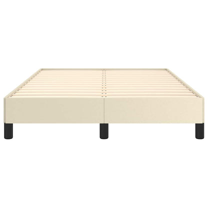vidaXL Bettgestell ohne Matratze Creme 120x190 cm Kunstleder