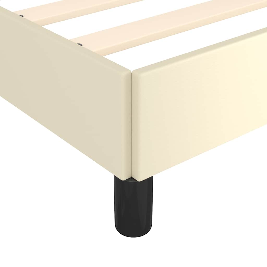 vidaXL Bettgestell ohne Matratze Creme 120x190 cm Kunstleder