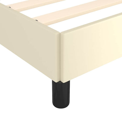vidaXL Bettgestell ohne Matratze Creme 120x190 cm Kunstleder