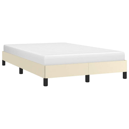 vidaXL Bettgestell ohne Matratze Creme 120x190 cm Kunstleder