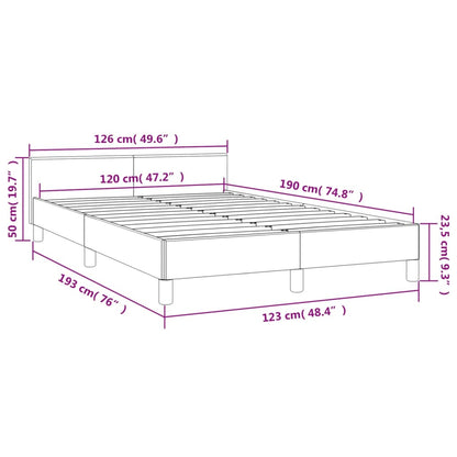 vidaXL Cadre de lit sans matelas taupe 120x190 cm tissu