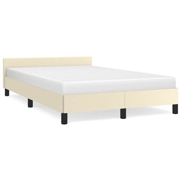vidaXL Bettgestell ohne Matratze Creme 120x190 cm Kunstleder
