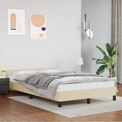 vidaXL Bettgestell ohne Matratze Creme 120x190 cm Kunstleder