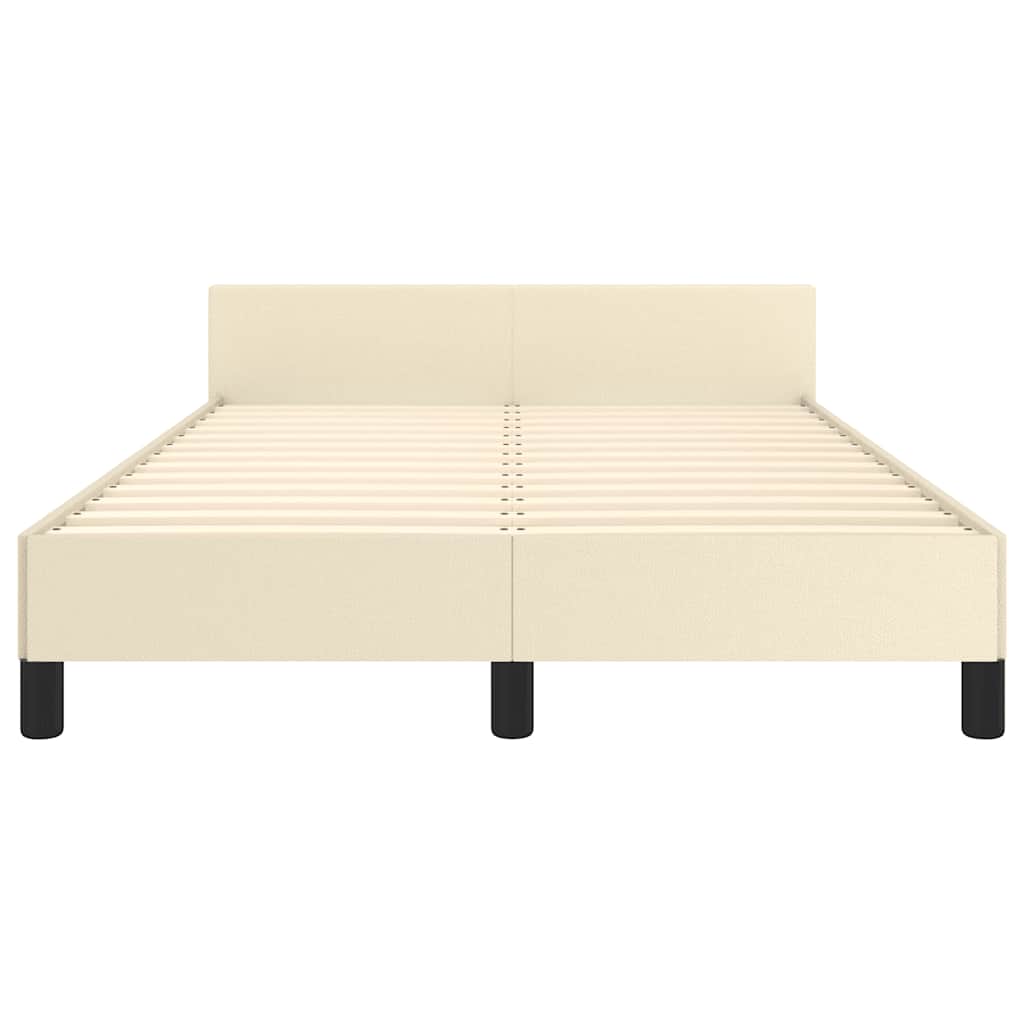 vidaXL Bettgestell ohne Matratze Creme 120x190 cm Kunstleder