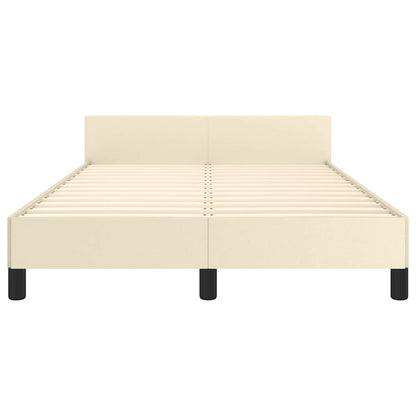 vidaXL Bettgestell ohne Matratze Creme 120x190 cm Kunstleder