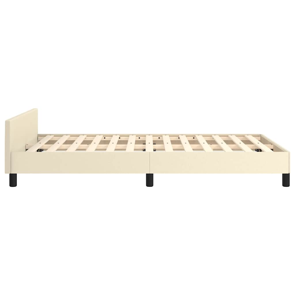 vidaXL Bettgestell ohne Matratze Creme 120x190 cm Kunstleder