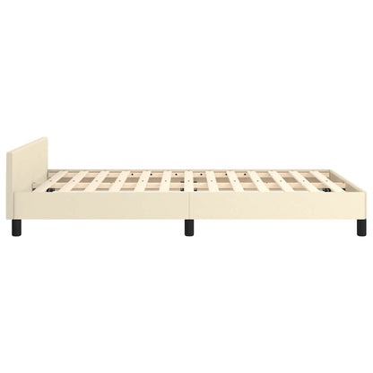 vidaXL Bettgestell ohne Matratze Creme 120x190 cm Kunstleder