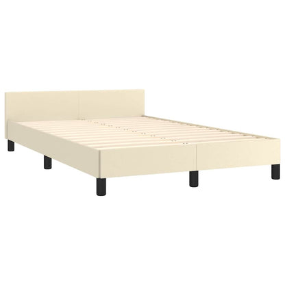 vidaXL Bettgestell ohne Matratze Creme 120x190 cm Kunstleder