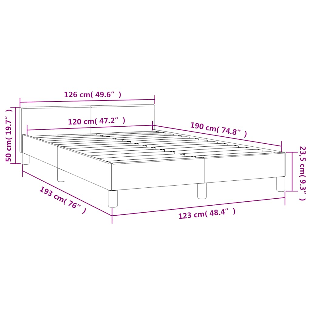 vidaXL Bettgestell ohne Matratze Creme 120x190 cm Kunstleder