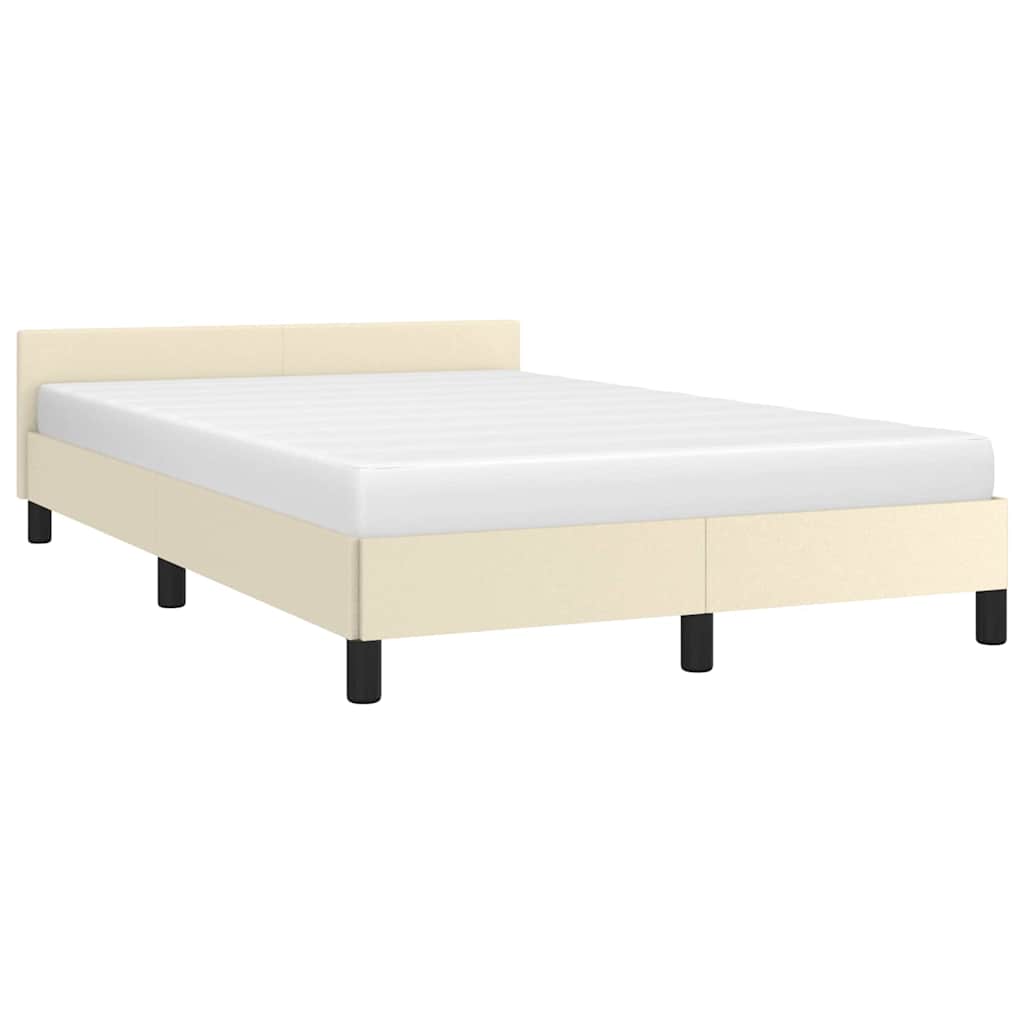 vidaXL Bettgestell ohne Matratze Creme 120x190 cm Kunstleder