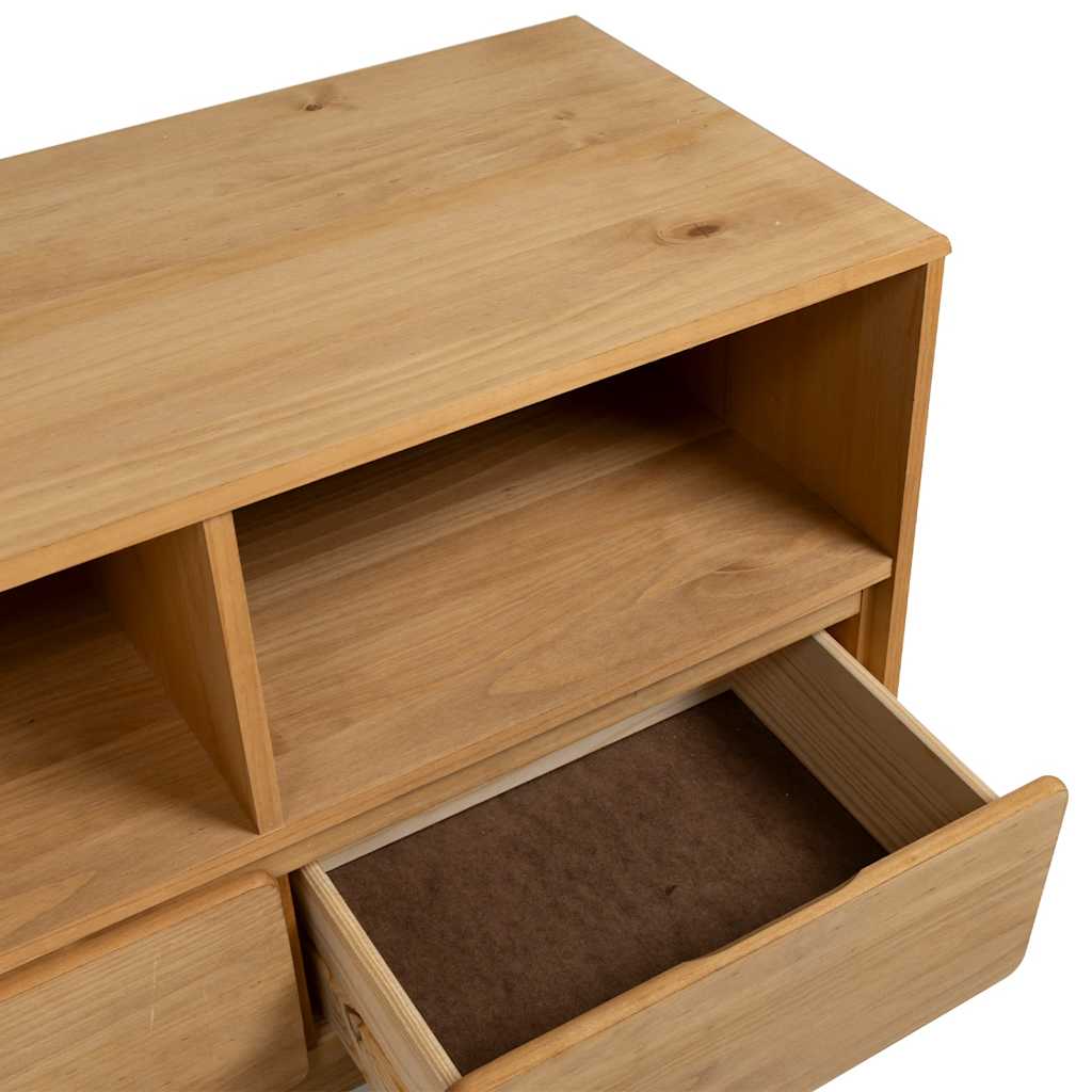 vidaXL TV-Schrank SAUDA Eiche-Optik 99x43x55 cm Massivholz Kiefer