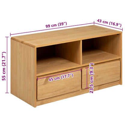 vidaXL TV-Schrank SAUDA Eiche-Optik 99x43x55 cm Massivholz Kiefer