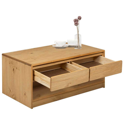 vidaXL Couchtisch SAUDA Eiche-Optik 99x55x45 cm Massivholz Kiefer